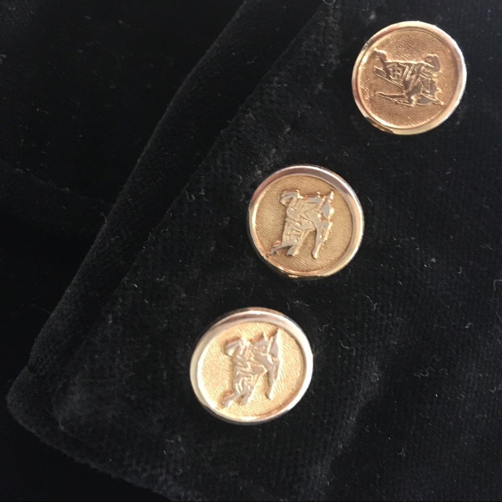 VINTAGE BURBERRY Velvet Blazer with Gold Buttons S - Picture 2 of 8